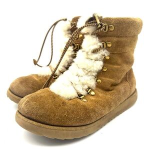 Ugg Australia Viki Waterproof Leather Winter Boots Brown suede Womens 4